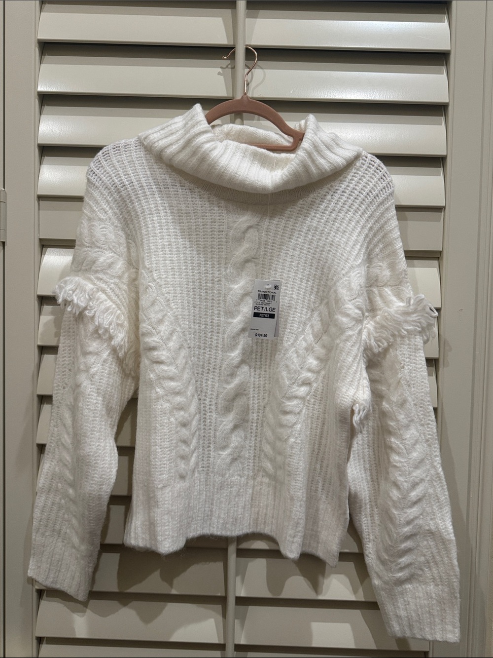 INC International Concepts Cream Cable Knit Turtleneck Sweater